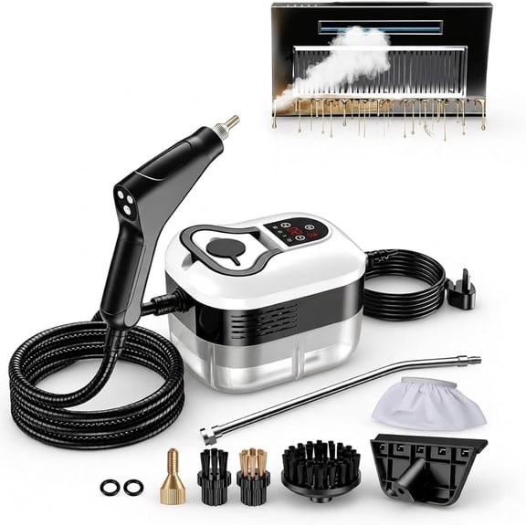 2500w Handheld High-Temperature Pressurized Steam Cleaner, 6 Adjustable handheld high pressure steam cleaner portable, 4.5 Bar High-Pressure, for Kitchen, Bathroom, Windows, Car (White)