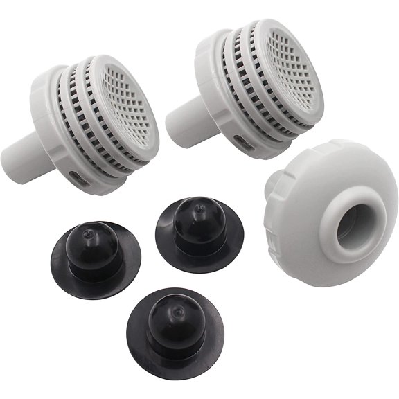 25022E Swimming Pool Water Jet Connector Kits with Outlet Strainer Grid,Inlet Nozzle and Hole Plug with 1.25 Inch Fittings