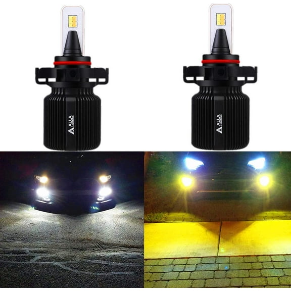 2504 PSX24W LED Switchback Bulbs Fog Lights/Headlights 6K White/3K Yellow, Alla Lighting