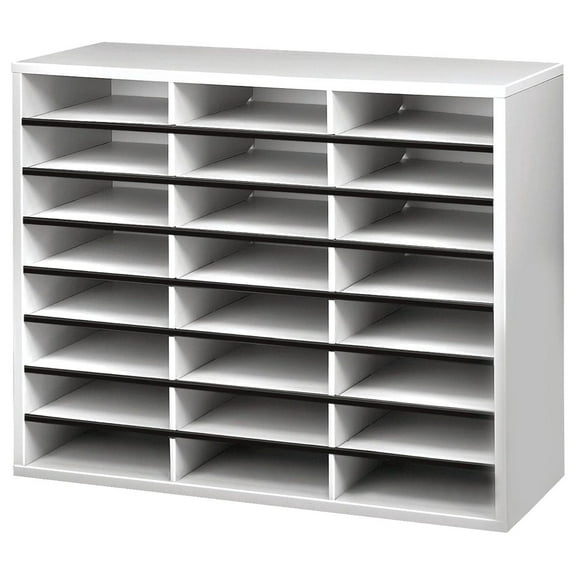 25041 Literature Organizer - 24 Compartment, Letter, Gray