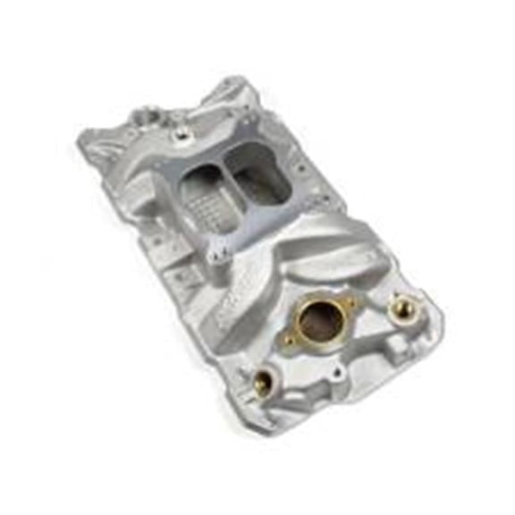 2506 Aluminum Natural Performer RPM Marine Square Bore Dual Plane Intake Manifold for 1987-1995 Small Block Chevy