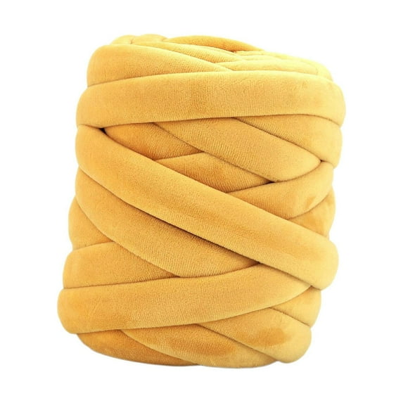 250G Chunky Yarn 18.6 Yards Super Bulky Yarn for Craft Braided Knot Crochet Yellow