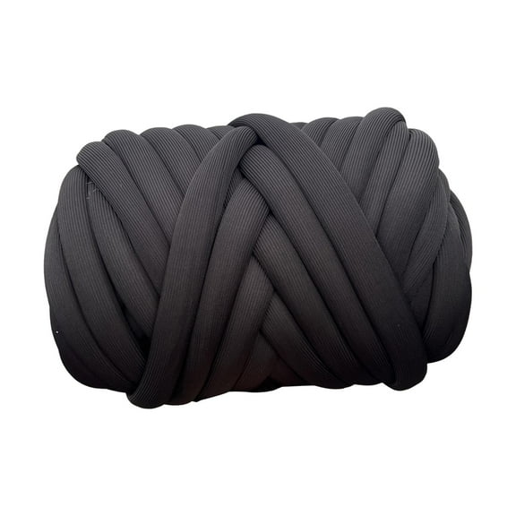 250G Chunky Yarn Arm Knitting Yarn Length 787inch Crocheting Soft DIY Washable Tube Giant Yarn Jumbo Tubular Yarn Bulky Yarn for Craft Weave Black