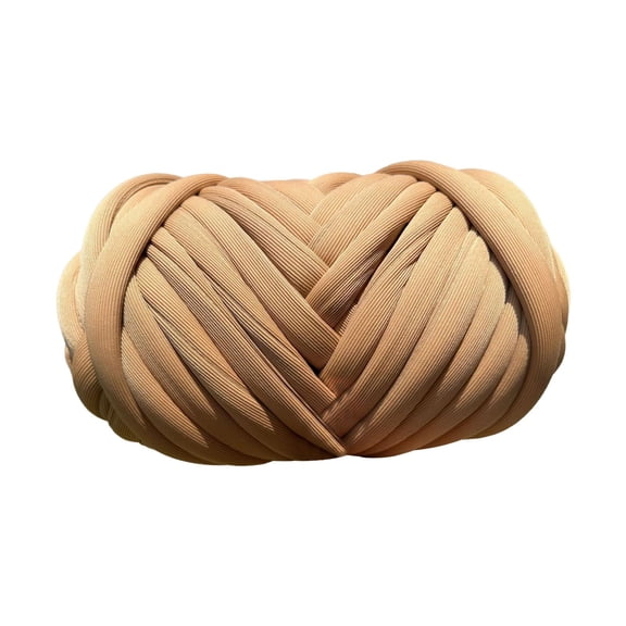 250G Chunky Yarn Arm Knitting Yarn Washable Hand Knit DIY Length 65.6ft Bulky Yarn Jumbo Tubular Yarn for Rug Making Hats Macrame Cushion Caramel