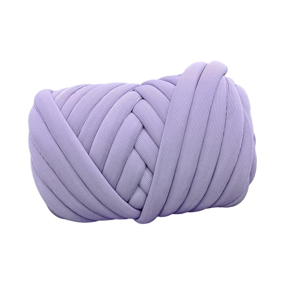 250G Chunky Yarn Arm Knitting Yarn Washable Hand Knit DIY Length 65.6ft Bulky Yarn Jumbo Tubular Yarn for Rug Making Hats Macrame Cushion Violet
