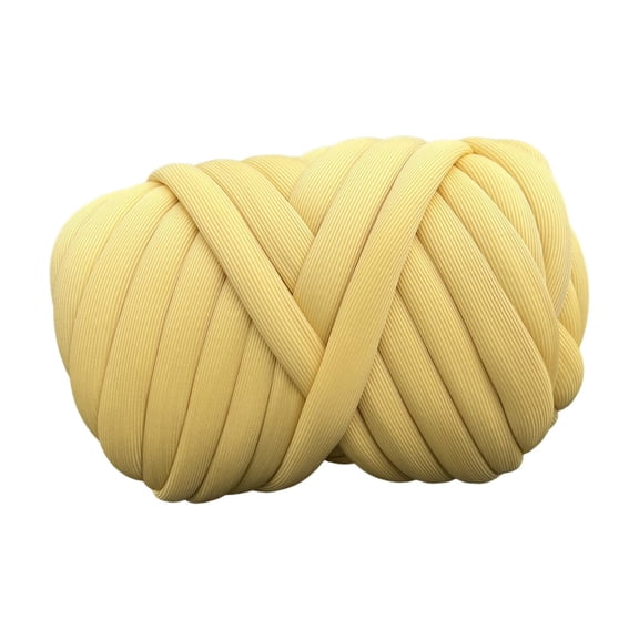 250G Chunky Yarn Jumbo Tubular Yarn Crocheting DIY Length 65.6ft Tube Giant Yarn Bulky Yarn Arm Knit Yarn for Rug Making Blanket Pillow , Yellow