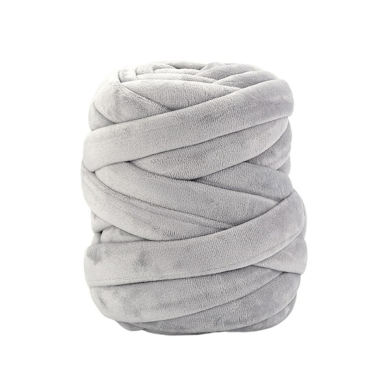 250G Chunky Yarn Tube Yarn for DIY Throw Sofa Bed Bed Blanket Mat Light Gray