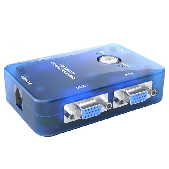 250MHz 2 Input 2 Output VGA Splitter Switch Connector Support 1920x1440 High Resolution HD MT-202S US Plug