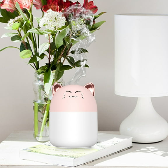 250ML Bedroom Air Humidifier,Fragrances Diffuser for Cars,Cats Shape Nights Lights,Quiet Operations,Penetrate Muscles and Moisturize,Easys to Clean,Suitable for Bedroom,Offices,Living Room