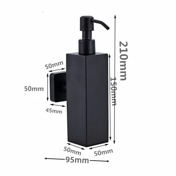 250Ml Liquid Soap Dispensers Stainless Steel Wall Mounted Lotion Bottle Soap Dispenser For Bathroom Hand Press Pump Dispenser Black