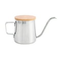thumbnail image 1 of 250Ml Stainless Steel Teapot Drip Coffee Pot Long Narrow Spout Gooseneck Kettle Hand Pour over and Tea with Wooden Cover, 1 of 1
