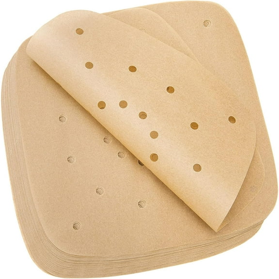 250PCS 6.5 Inch Square Air Fryer Disposable Baking Paper Liners Non-Stick Oil-Proof Parchment Paper Liners for Air Fryer, Steamer, Cooker, Oven