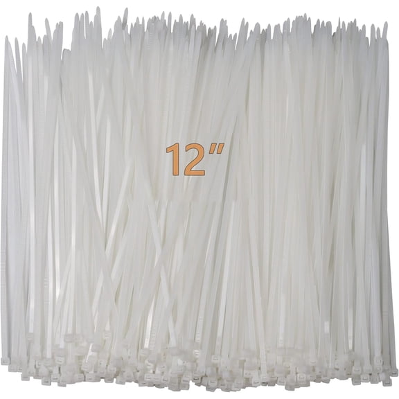 250Pcs 12Inch Nylon Zip Ties,Heat and Corrosion Resistant with 120 lbs Tensile Strength for Heavy Cables
