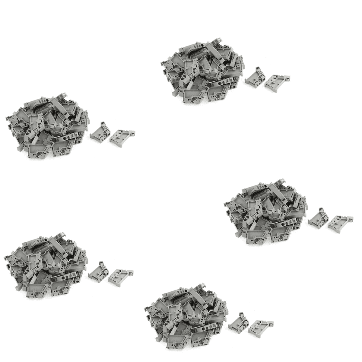 250Pcs 35mm DIN Rail Terminal Block End Stopper Mounting Clips,250(+/-2%) x Terminal Block End Stopper,gray