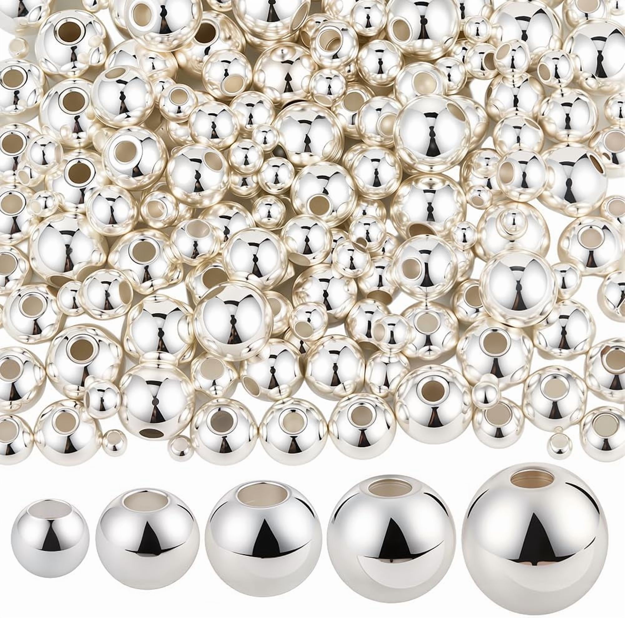 250Pcs 5 Styles Rack Plating Brass Spacer Beads Long-Lasting Plated ...