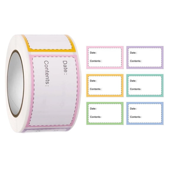 250Pcs Adhesive Freezer Labels Removable Storage Sticker Date Label for Glass Metal Plastic Container 50x30mm