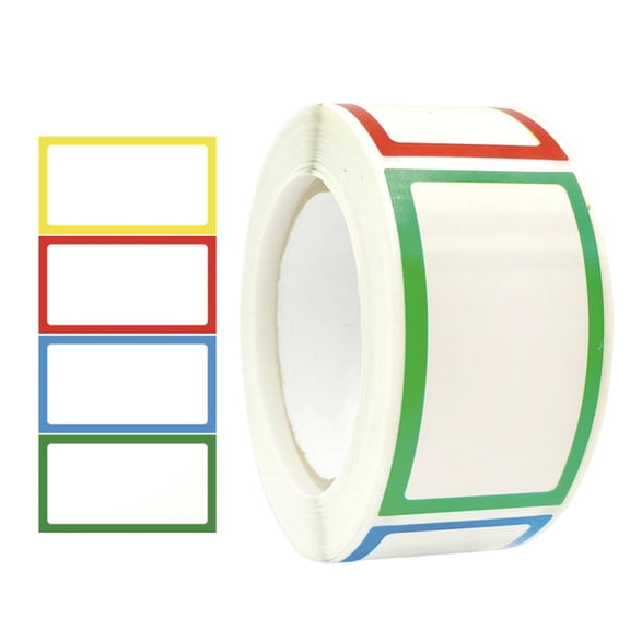 250Pcs Colorful Border Sticker 1.77x1In for Daycare Kindergarten School Glass Jar Label Storage Label Date Label