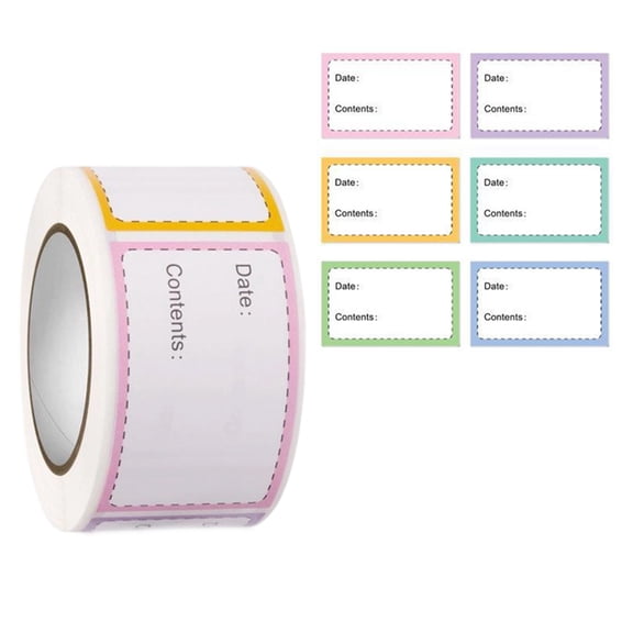 250Pcs Date Labels 50x30mm Adhesive Label Sticker Removable Freezer Labels for Kitchen Freezer Restaurant Bistros