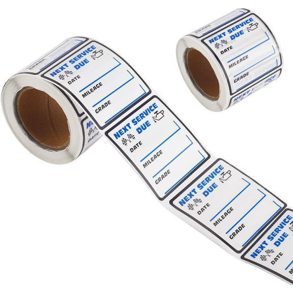 250Pcs Oil Change Stickers Clear Transparent 2x2 Inch PET Removable Service Reminder Stickers Auto Maintenance Windshield Labels Clear Stock Windshield Stickers