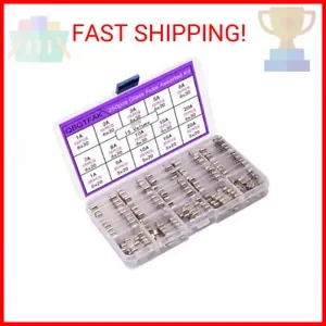 250Pcs Quick Blow Glass Tube Fuse Assorted Kit 250V 1A, 2A, 3A, 5A, 6A, 7A, 8A,