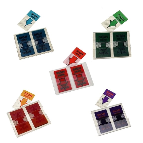 250Pcs Sign Here Tabs Colored Book Page Mark Bookmarks File Tabs for Notary Book