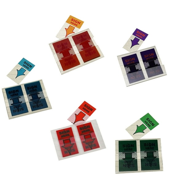 250Pcs Sign Here Tabs with Dispenser Colored Book Page Mark Bookmarks File Tabs