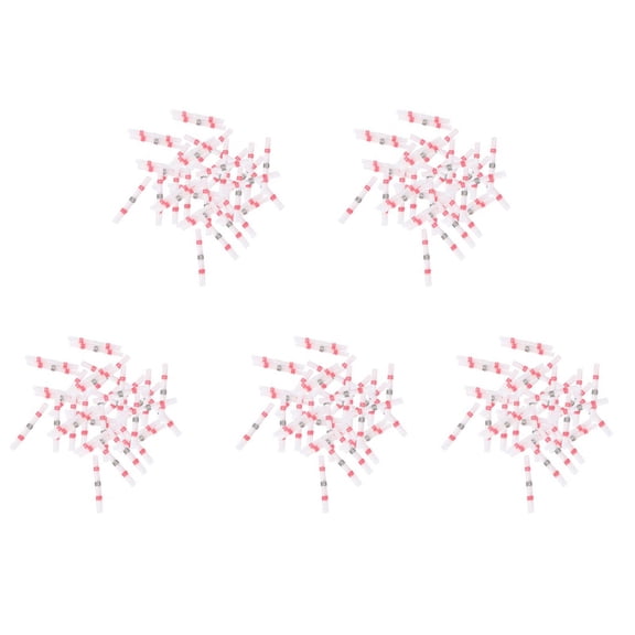 250Pcs Solder Seal Wire Connectors, Heat Shrink Butt Connector Waterproof Insulated Electrical Butt Terminals,250 x red terminal (with tape package),red