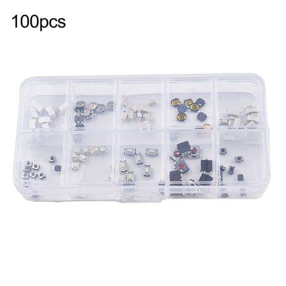250Pcs Tactile Switch Assortment Kit 10 Types 3x4x2.5mm Plastic Push Button for Electronics DIY Projects