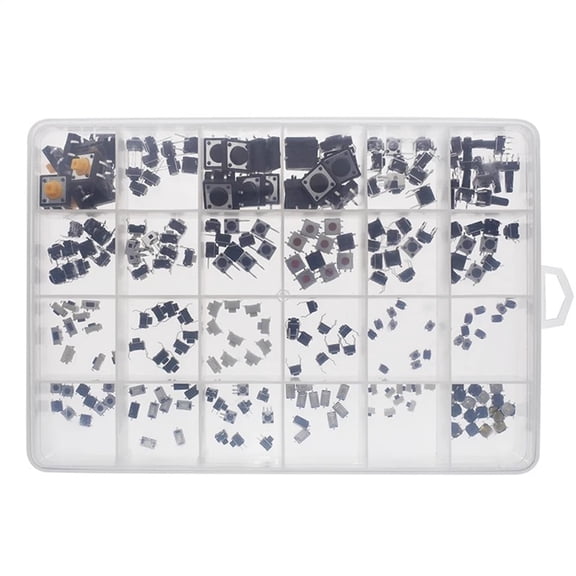 250Pcs Tactiles Push Button Switches Assortment Kits 25 Values Momentary Switches For Electronics Appliances
