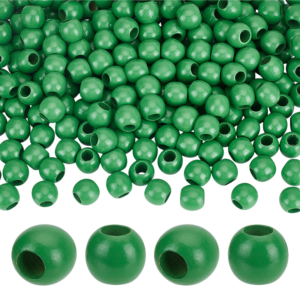 250Pcs Wood European Rondelle Beads Green 20x17.5mm Hole: 9mm 250pcs/set