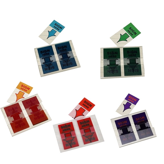 250Pieces Sign Here Stickers Easy to Post Sign Here Tabs with Dispenser for School Annotating Books, Reading