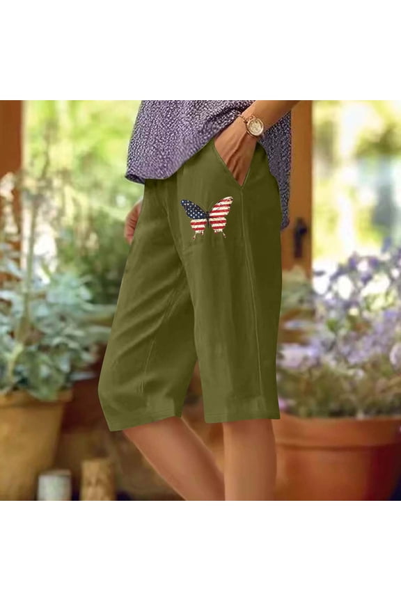 250Th Anniversary 4Th of July Tunic, Lightweight Fashion Pants, Casual Womens Pants, Lightweight Women's Pants, Independence Day Pants for Indoor Outdoor Army Green Size: 2XL