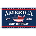 thumbnail image 1 of 250Th Anniversary American Flag Decorative Single Sided Banner - For Home, Outdoor, Patriotic Events Decoration - Us Independence Day, Memorial Day, Veterans Day Party Decor, 1 of 8
