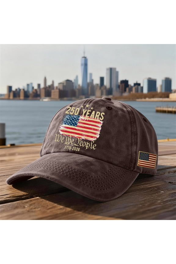 250Th Anniversary Faith Art Print Hat USA 250 Years Anniversary One Nation Under God Patriotic Hat,Coffee
