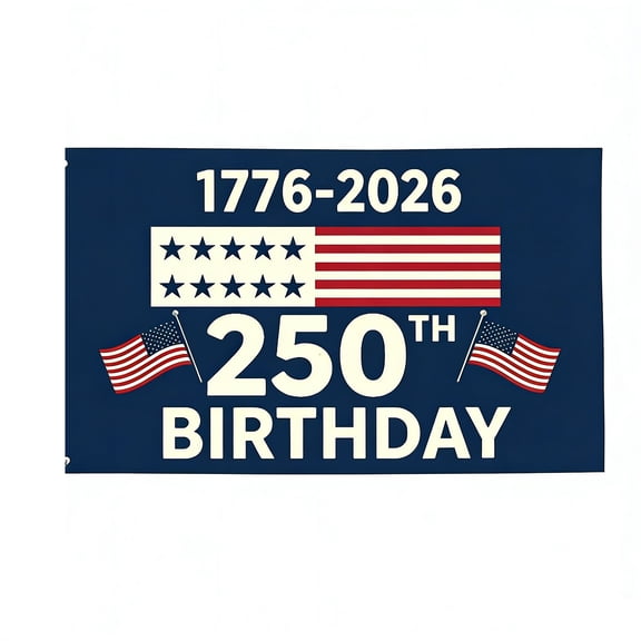 250Th Anniversary Flag, 250Th Anniversary, 36X60 In, Navy Blue, Patriotic Decorations, 1776-2026, America 250 Flag, 1 Pc, Yard Display, Independence Day