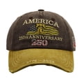 thumbnail image 1 of 250Th Anniversary Hat, 250Th Anniversary, Anniversary, Embroidery, 250Th, Bell, Baseball, Washed Cotton, Mustard Brim, 1 Pc, Patriotic Headwear, American Celebration, 1776-2026, 1 of 5