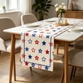 thumbnail image 1 of 250Th Anniversary Of Independence Day Table Runner, Star-Printed Linen Style Table Runner, 72 Inch Long Polyester Multicolor Dining Table Decor, Woven Fabric Dirt Repellent Tabletop Ornament, 1 of 6