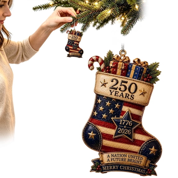250Th Anniversary Metal Ornament,Metal 1776-2026 Patriotic Ornaments Decorations,Patriotic Keepsake,Christmas Decoration for Home,Stocking Stuffers,Gifts for Family Friends Coworker,Z-I
