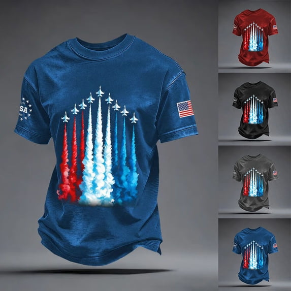 250Th Anniversary Patriotic Graphic T Shirt Print Short Sleeve Independence Day Veterans Mens Graphic Tees Grey S