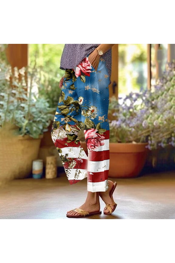 250Th Anniversary Patriotic Womens Pants, Red White and Blue 4Th of July Womens Pants, Casual Clothes, Comfortable Everyday Womens Pants, Stylish Pants for Independence Day Royal Blue Size: XL