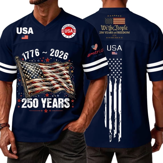 250Th Anniversary Shirt Big and Tall Shirts 1776 2026 Patriotic American Flag Tops Short Sleeve Vneck Tshirts Navy XXL