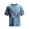 thumbnail image 1 of 250Th Anniversary USA Shirt Men's Short Sleeve Crew Neck T Shirt with Stars and Stripes Print Patriotic Graphic Casual Comfort Fit Tee Everyday Wear Lightweight Breathable Blue XL, 1 of 3