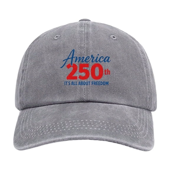 250Th Anniversary Usa, 250Th, 250Th Anniversary, Cotton, Faded, Logo, Usa Baseball, Baseball, Hat, Gray, Structured Crown, 1 Pc