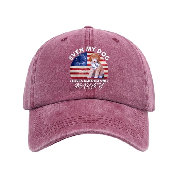 250Th Anniversary Usa, America 250Th Anniversary, Pigment Dyed Cotton, Custom Canine Art, Star Stripe Flag, Fourth of July, Maroon, One Size Fits Most, 1 Pc