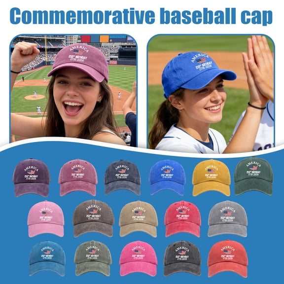 250Th Anniversary Usa Flag, Print Baseball Cap, Vintage Fabric, Black Cotton, Birthday Hat, Structured Crown, Independence Day, 1 Pc