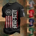 thumbnail image 1 of 250Th Anniversary Usa Patriotic Knit Short Sleeve T Shirt Graphic Independence Day Celebration Mens Tees Grey M, 1 of 7