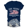 thumbnail image 1 of 250Th Anniversary Usa Shirt Patriotic Flag Graphic V Neck 250Th Anniversary Casual Tee Usa Shirt Blue Xl, 1 of 4