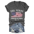 thumbnail image 1 of 250Th Anniversary Usa Shirt Patriotic Flag Graphic V Neck 250Th Anniversary Casual Tee Usa Shirt Gray M, 1 of 4