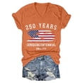 thumbnail image 1 of 250Th Anniversary Usa Shirt Patriotic Flag Graphic V Neck 250Th Anniversary Casual Tee Usa Shirt Orange M, 1 of 4