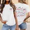thumbnail image 1 of 250Th Anniversary Usa Shirt Women Independence Day Bow Knot Print Crew Neck Short Sleeve Tops for Everyday Wear Women's T Shirts White M, 1 of 4